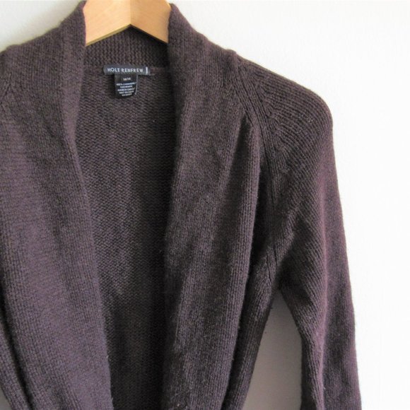 Holt Renfrew Pure Cashmere Long Wrap Cardigan Sweater - Picture 2 of 4